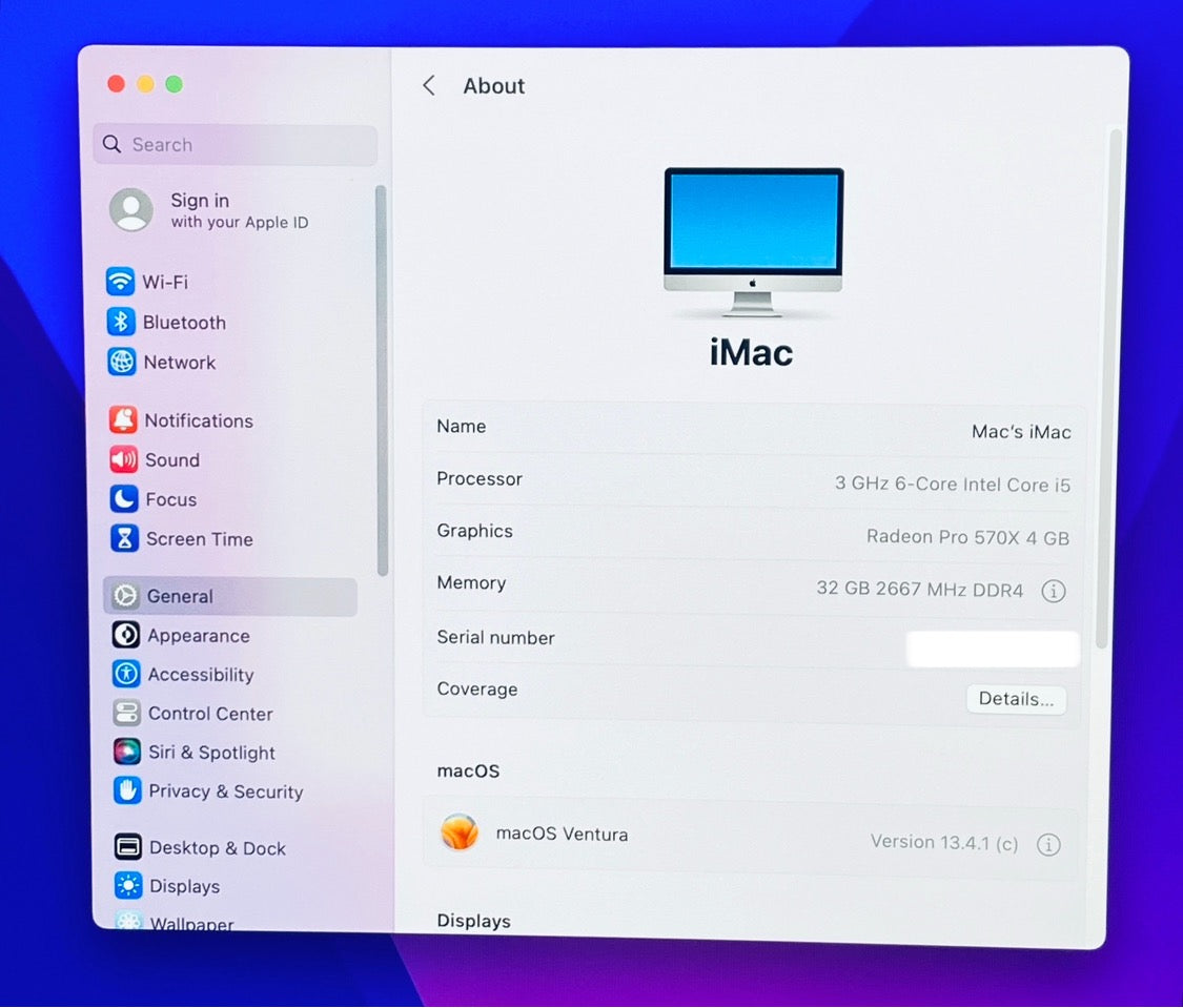 Apple iMac Slim 5K Retina 27” 2019 A2115 32GB 1.03TB Fusion Core I5 3GHz With Keyboard & Mouse Grade B