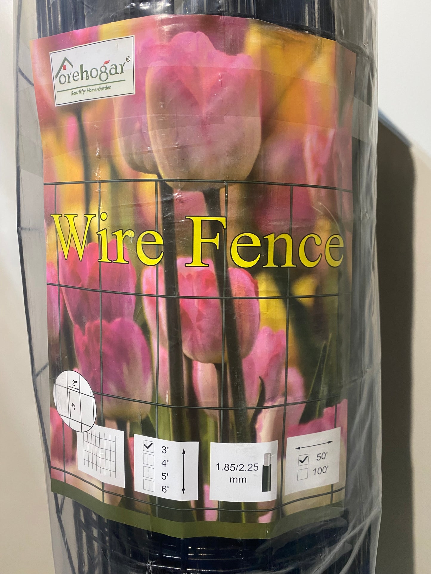 new Other Forehogar Black Welded Wire Fence PVC Coated, Garden Border Fencing Roll 2"x4"' 14G 36"x50', Black