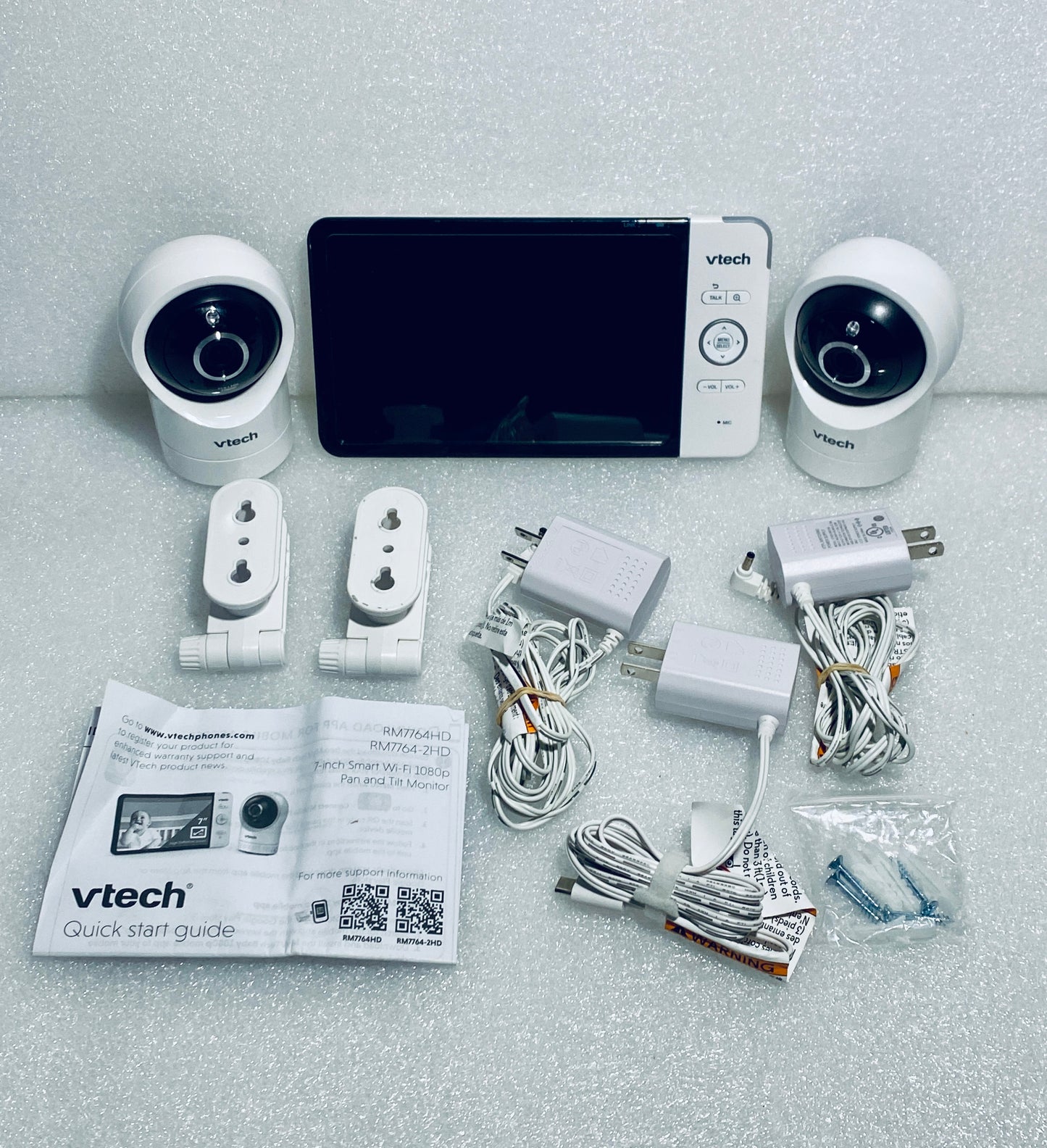 VTech RM7764HD 2 Cameras With 7” Smart Wifi 1080p Pan & Tilt Monitor Grade C