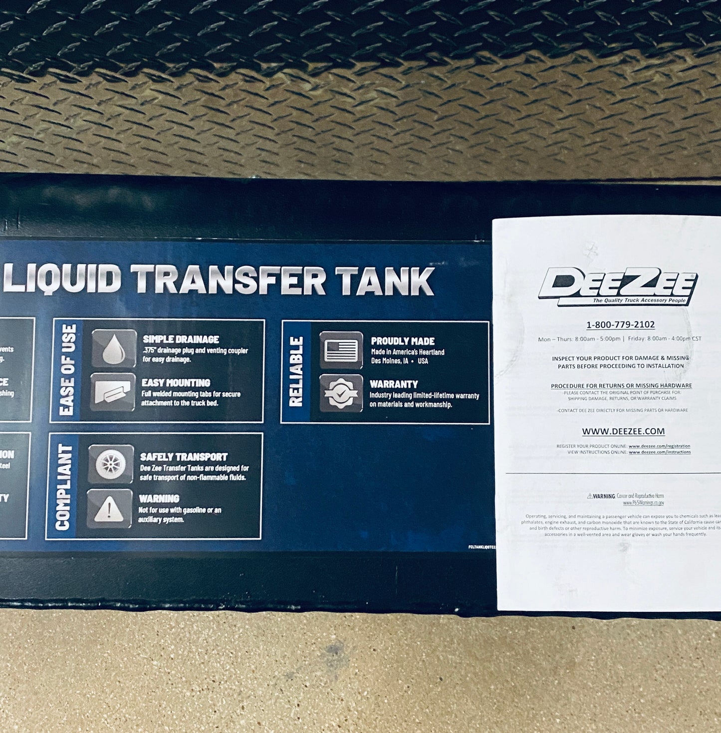 New Other Dee Zee 40 Gallon Black Steel Liquid Transfer Narrow Rectangle Tank