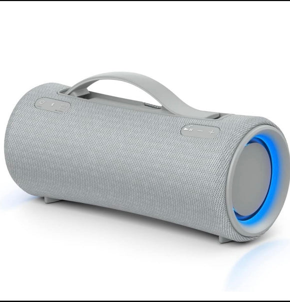 Sony SRS-XG300 Portable Bluetooth Party Speaker with Retractable Handle, Ambient Light Ring & Mega Bass, Light Gray - Refurbished