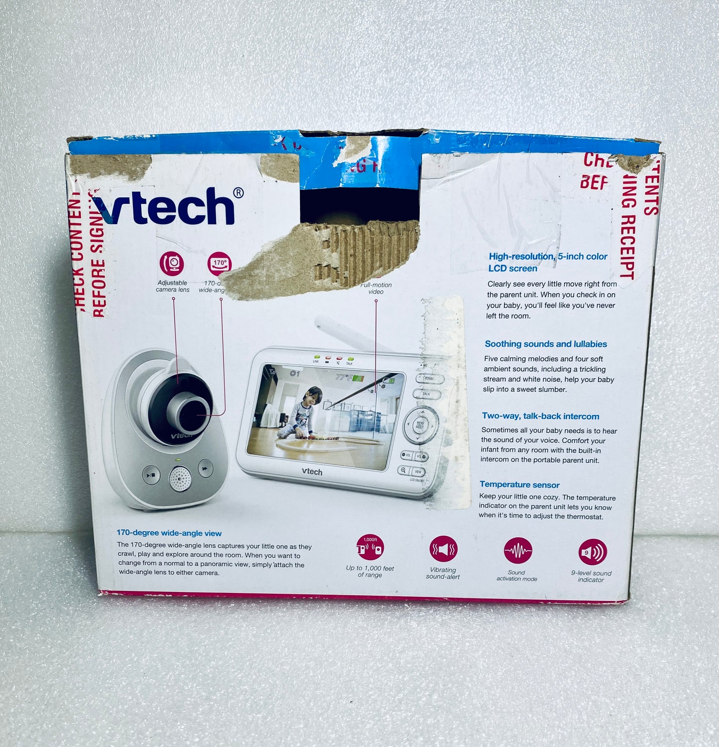 VTech 5" Screen Video Monitor With Wide-Angle Lens & Standard Lens, VM352 Grade C