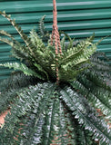 Lot of 2 - New Nearly Natural Artificial Double Giant Boston Fern Hanging Baskets