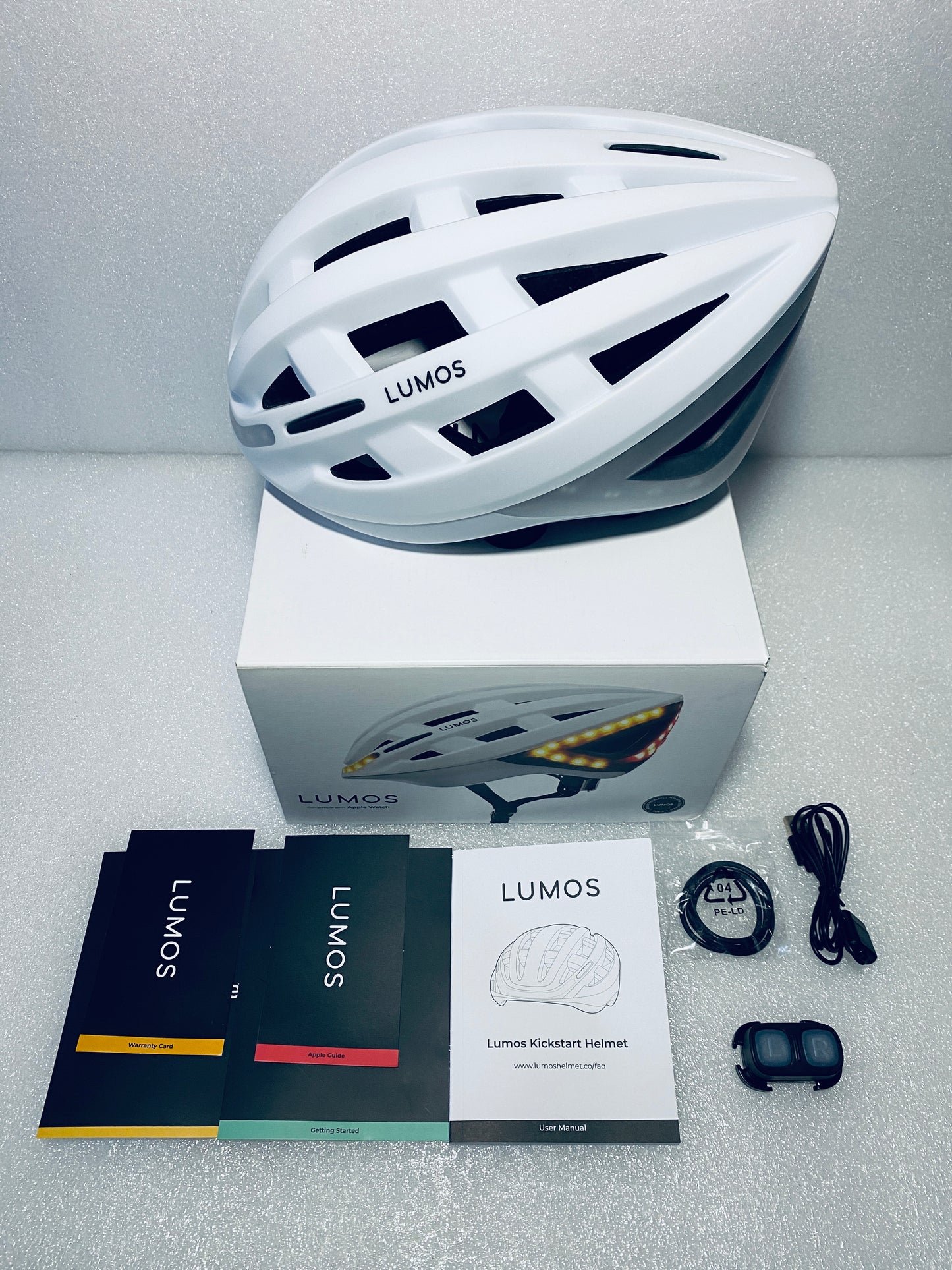 New Other Lumos Kickstart II Size Large Bluetooth Pearl White Smart Helmet With Remote, L1101L