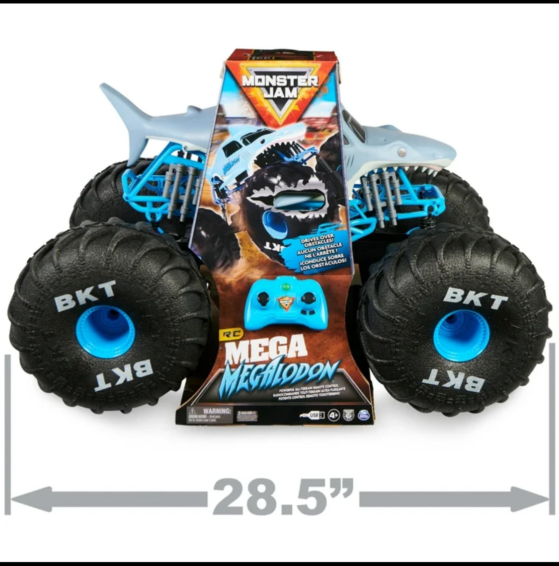 New Monster Jam Official Mega Megalodon RC All-Terrain Remote Control Monster Truck For Ages 4-14