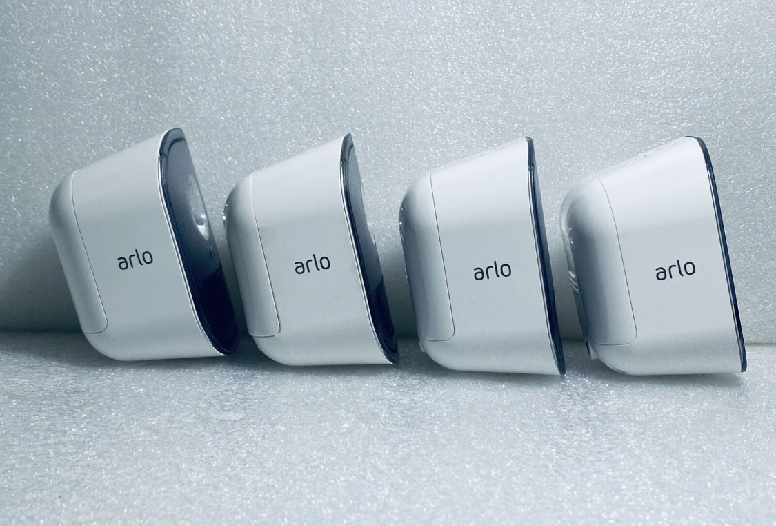 lot Of 4 Netgear Arlo Wireless Add-On In/Outdoor Smart Security Lights With Two Batteries