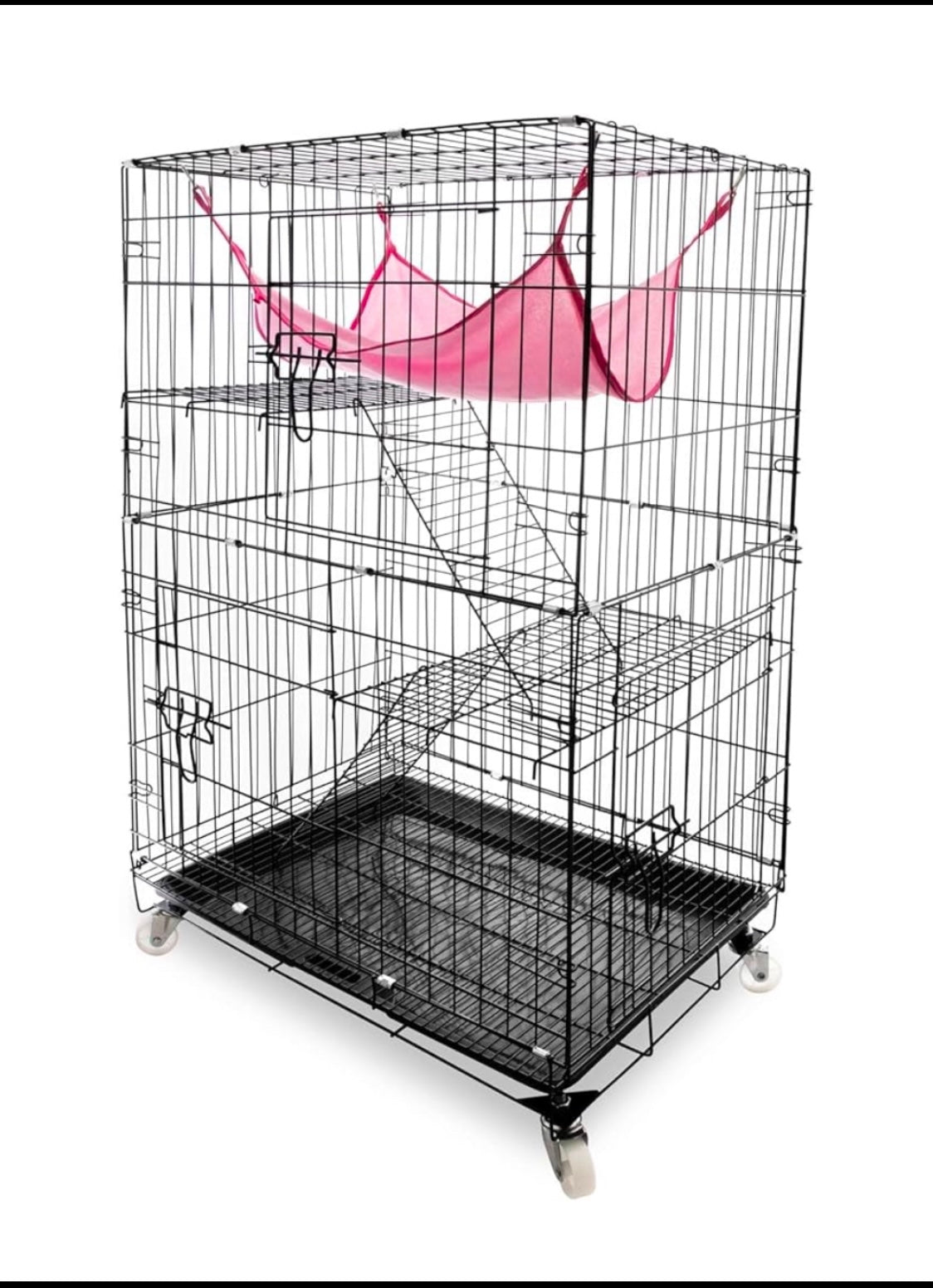 New Other Daorfaa 2-Tier Large Cat/Ferret Black Collapsible Playpen Home, 24” x 17” x 40”