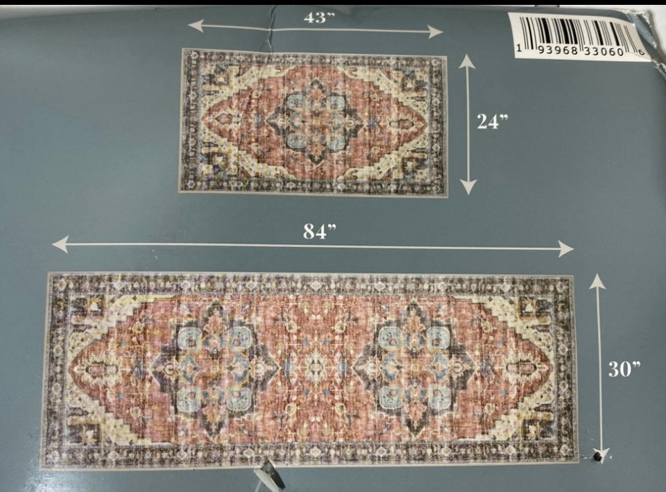 new Other Members Mark Set of 2, Everwash Washable Accent & Runner Rugs