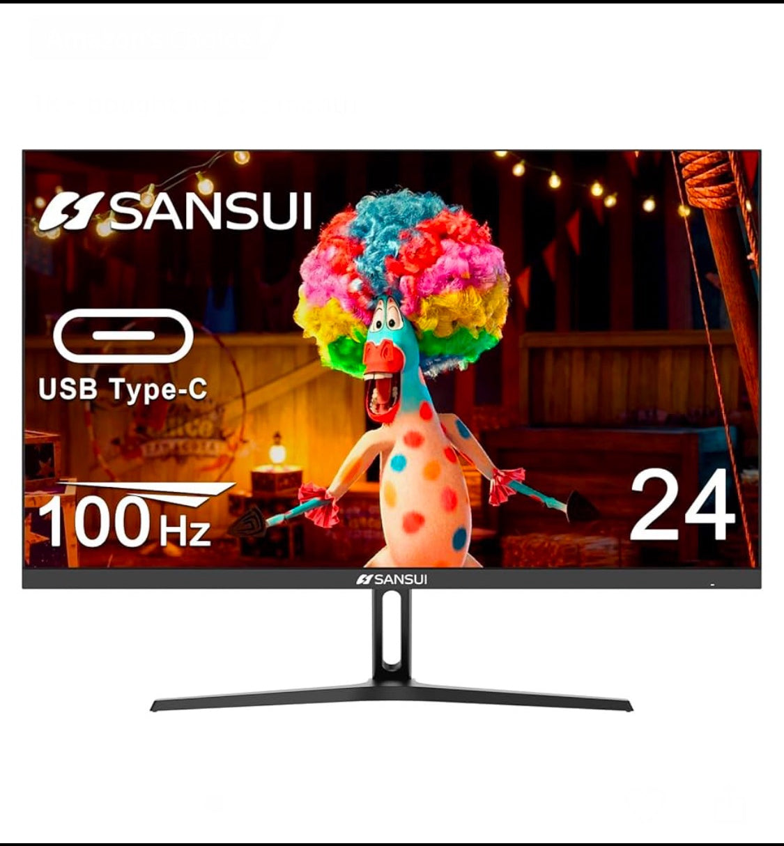 New Other SANSUI 24” 1080P Black PC Monitor With Ergonomic Tilt For Home & Office, ES-24F2C