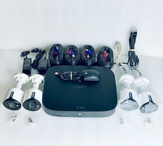 Lorex 8 Channel 4K HD 2TB HD Security System DVR & 4 Indoor/Outdoor 2K 5MP HD Active Deterrence Bullet Cameras