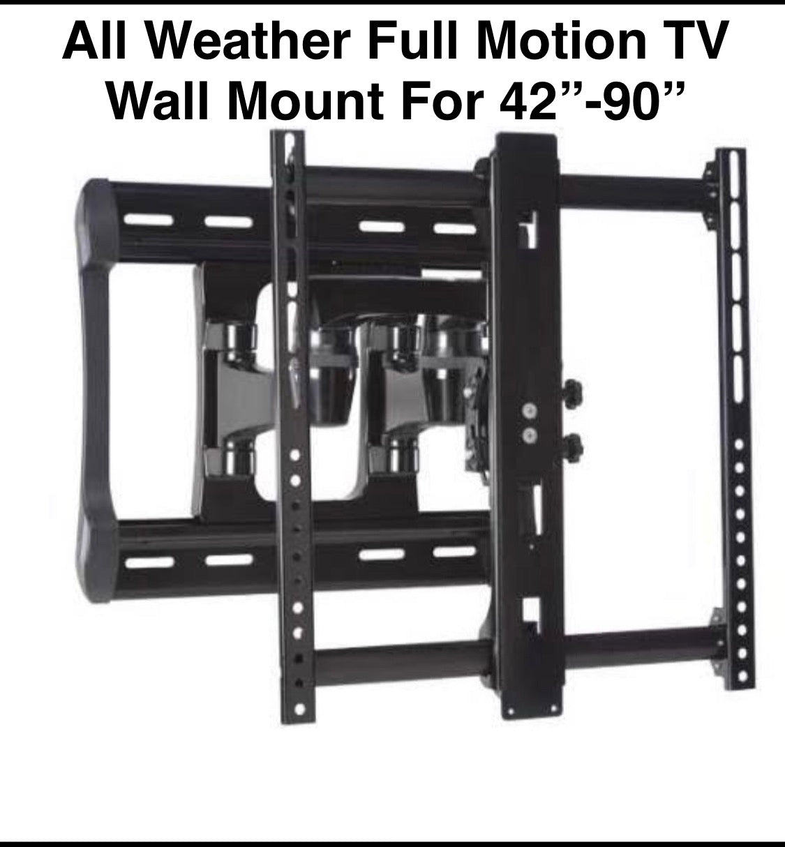 New Other SANUS All-Weather Full-Motion Wall Mount Dual Extension Arms For 42"-90" Flat-Panel TVs, Extends 20", Black