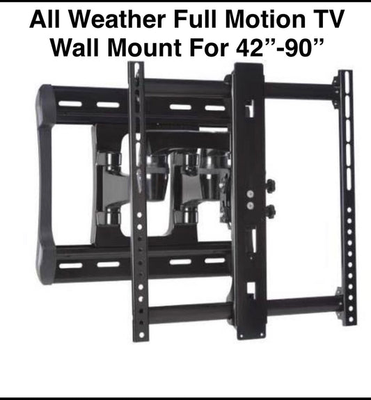 New Other SANUS All-Weather Full-Motion Wall Mount Dual Extension Arms For 42"-90" Flat-Panel TVs, Extends 20", Black