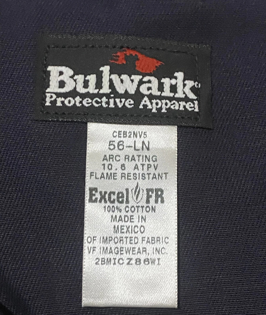 new Other Bulwark Men Navy 56-LN CEB2NV5 Flame Resistant Deluxe Coverall Excel 9oz