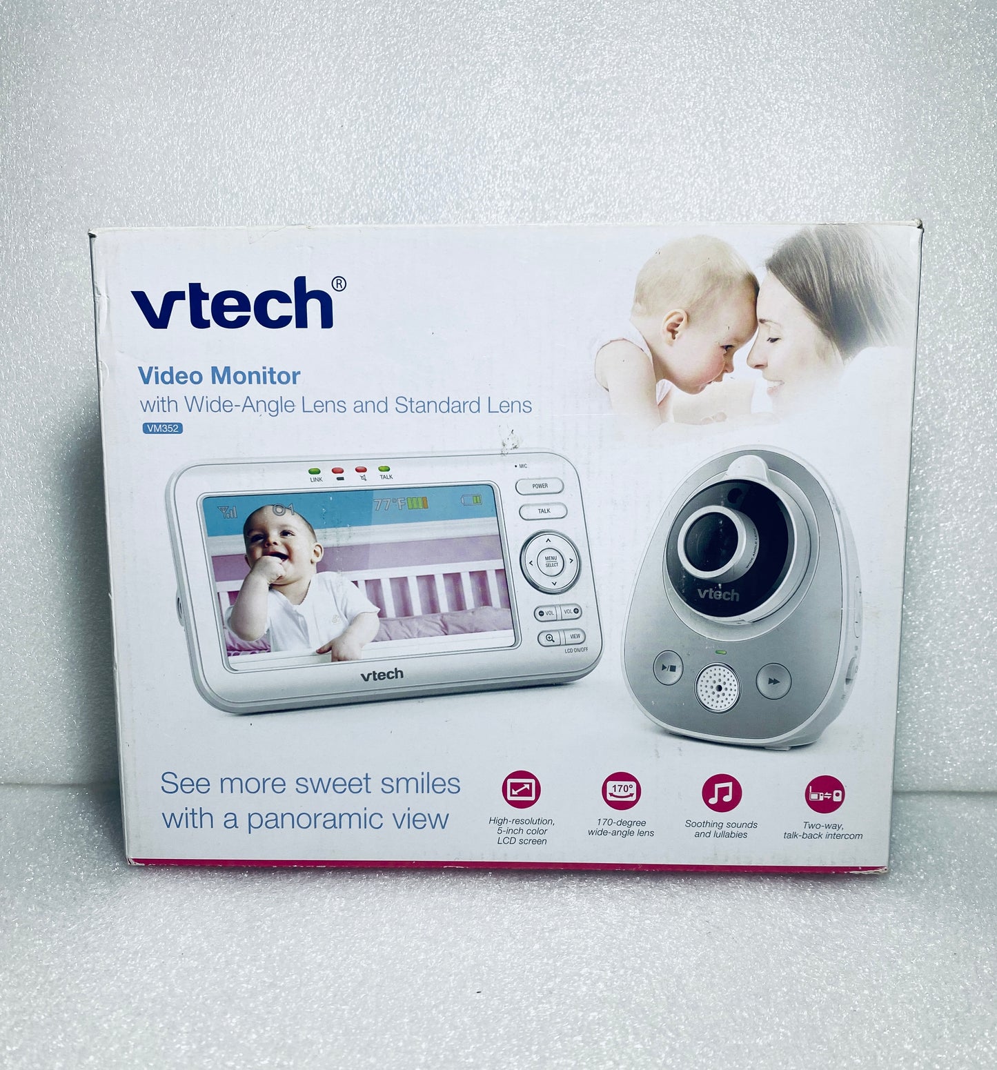 VTech 5" Screen Video Monitor With Wide-Angle Lens & Standard Lens, VM352 Grade C