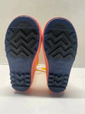 Lot #305 -  New Sun Squad Girls Rain Boots Size M(7/8) Pink & Orange Polka Dot (MSRP $13)