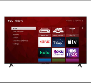 New Open Box TCL 65" 65S455 Class 4-Series 4K UHD HDR Smart Roku TV, Black