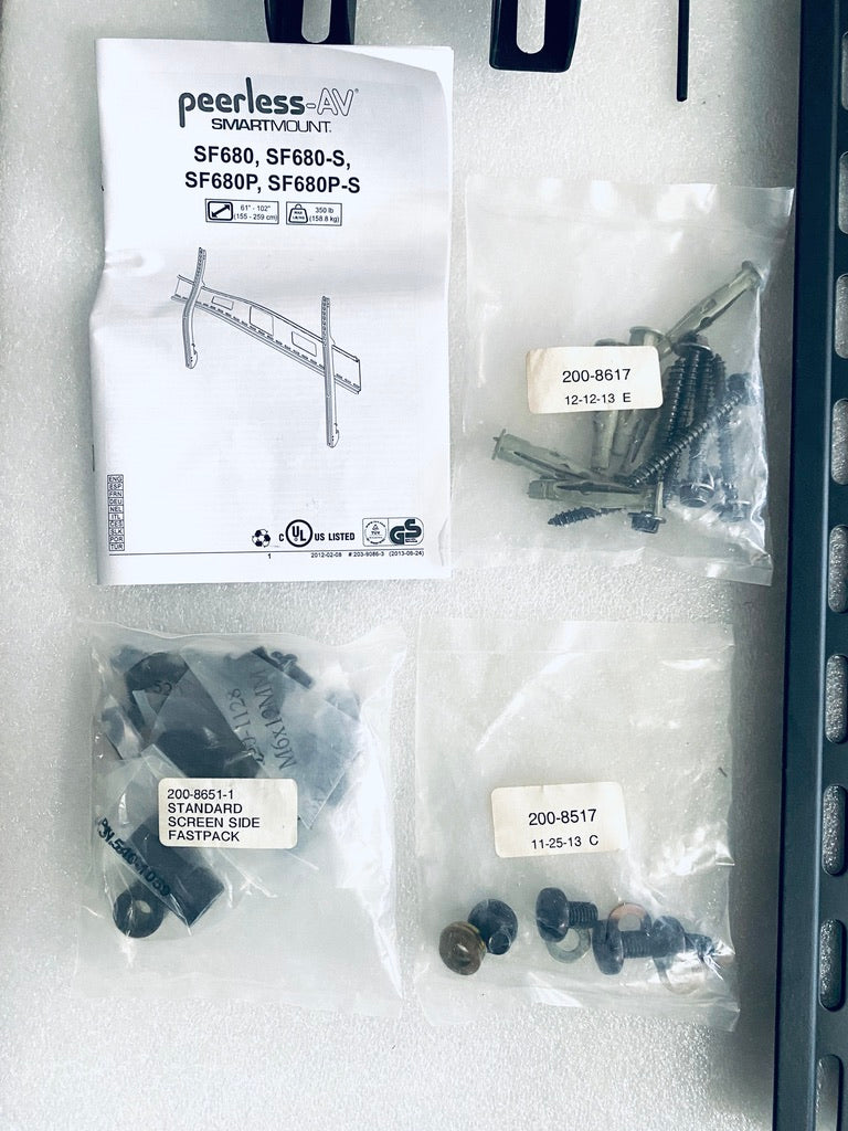 New Other - Peerless AV 61”-102” Plasma LCD Black Monitor Mount, SF680
