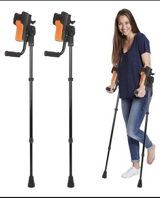 New Other Dyna-Living Lightweight Aluminum Forearm Folding Forearm Crutches For Adults With 3 Adjustable Angles & Adjustable Elbow Elastic Band