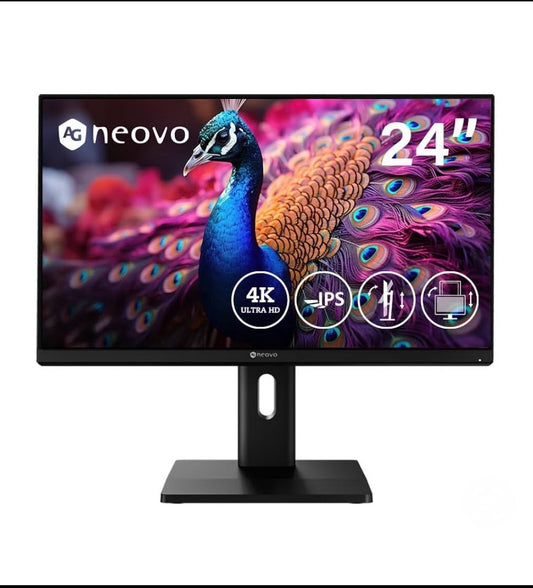 New Other AG Neovo 24” 4K UHD 2160p Monitor With Height Adjustment, Tilt & Screen Pivot, EM2451