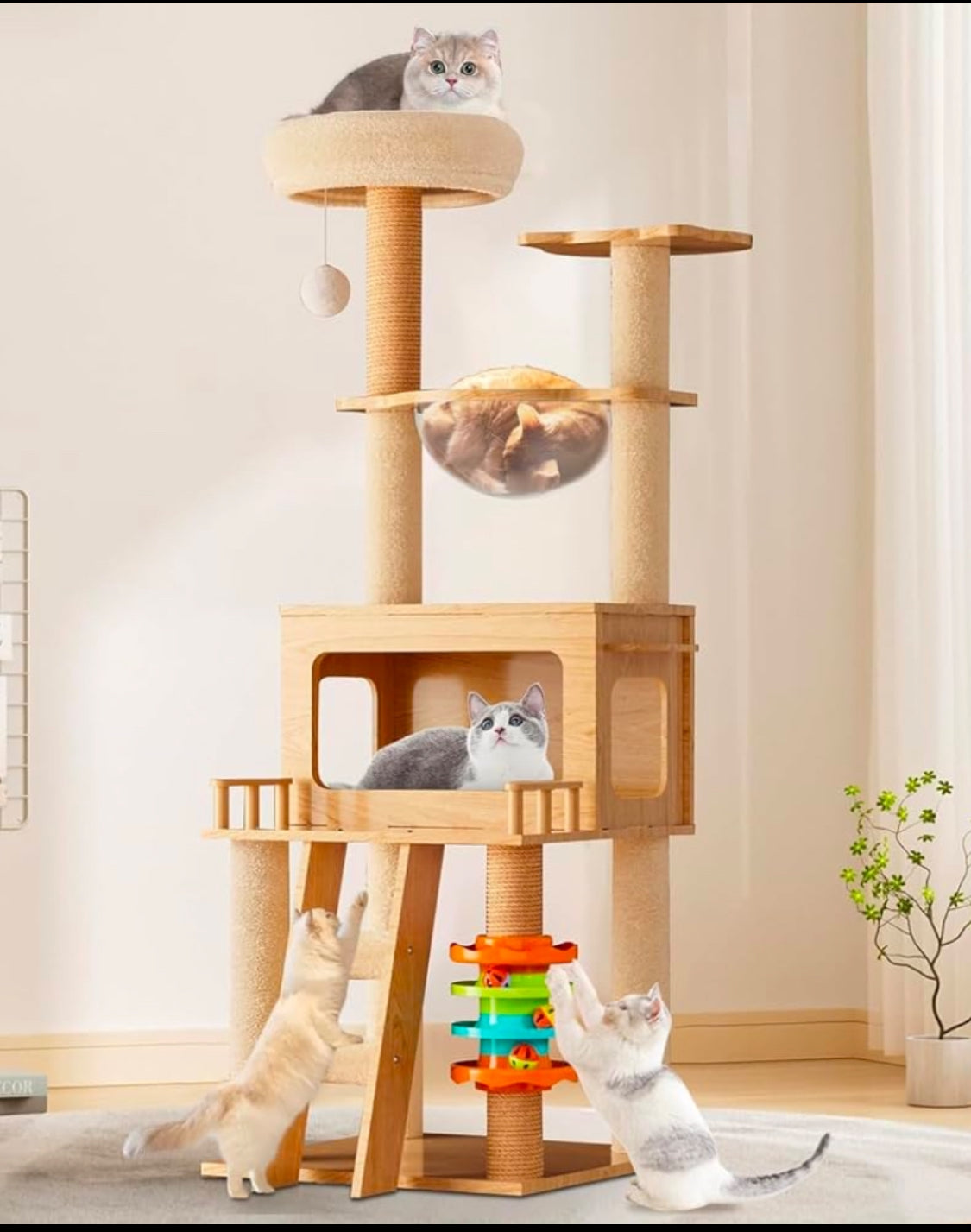 New Other Oceskyha Modern 54” Indoor Cat Tree Tower/Condo with Hammock & Scratching Post