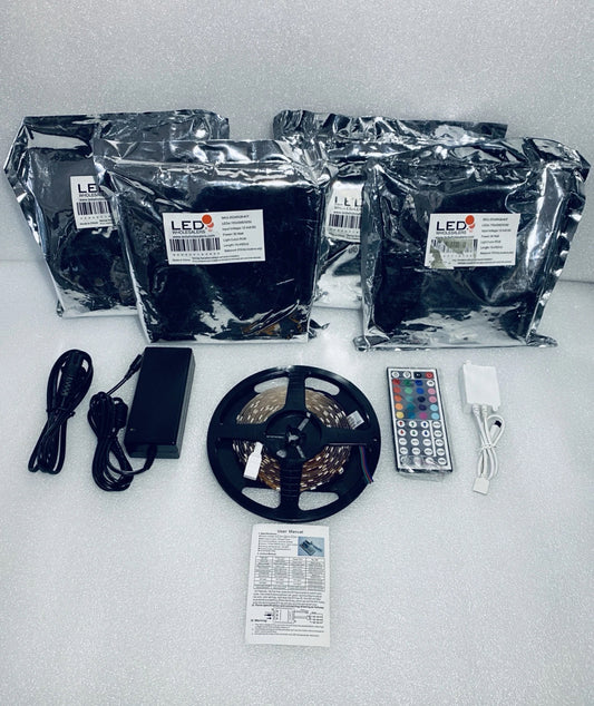 lot Of 5 New LED Wholesalers 16.4' 12V RGB Flexible LED Light Strips With Remote