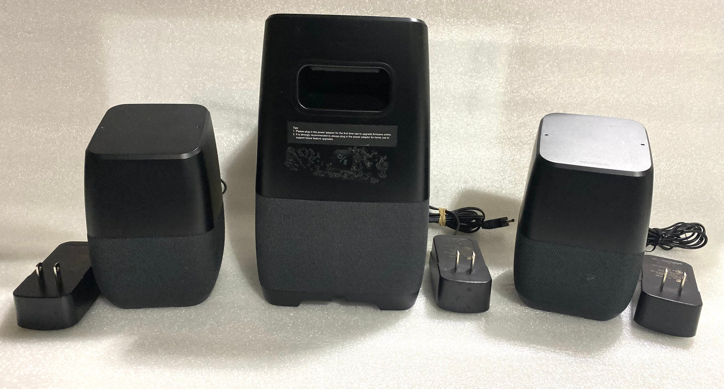 Lot Of 3 - Insignia Voice, Voice-Activated Speakers with Google Assistant Built-In, NS-CSPGASP & NS-CSPGASP2