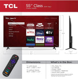 New Open Box TCL 55" Class 4-Series 4K UHD HDR Smart Roku TV, 55S455