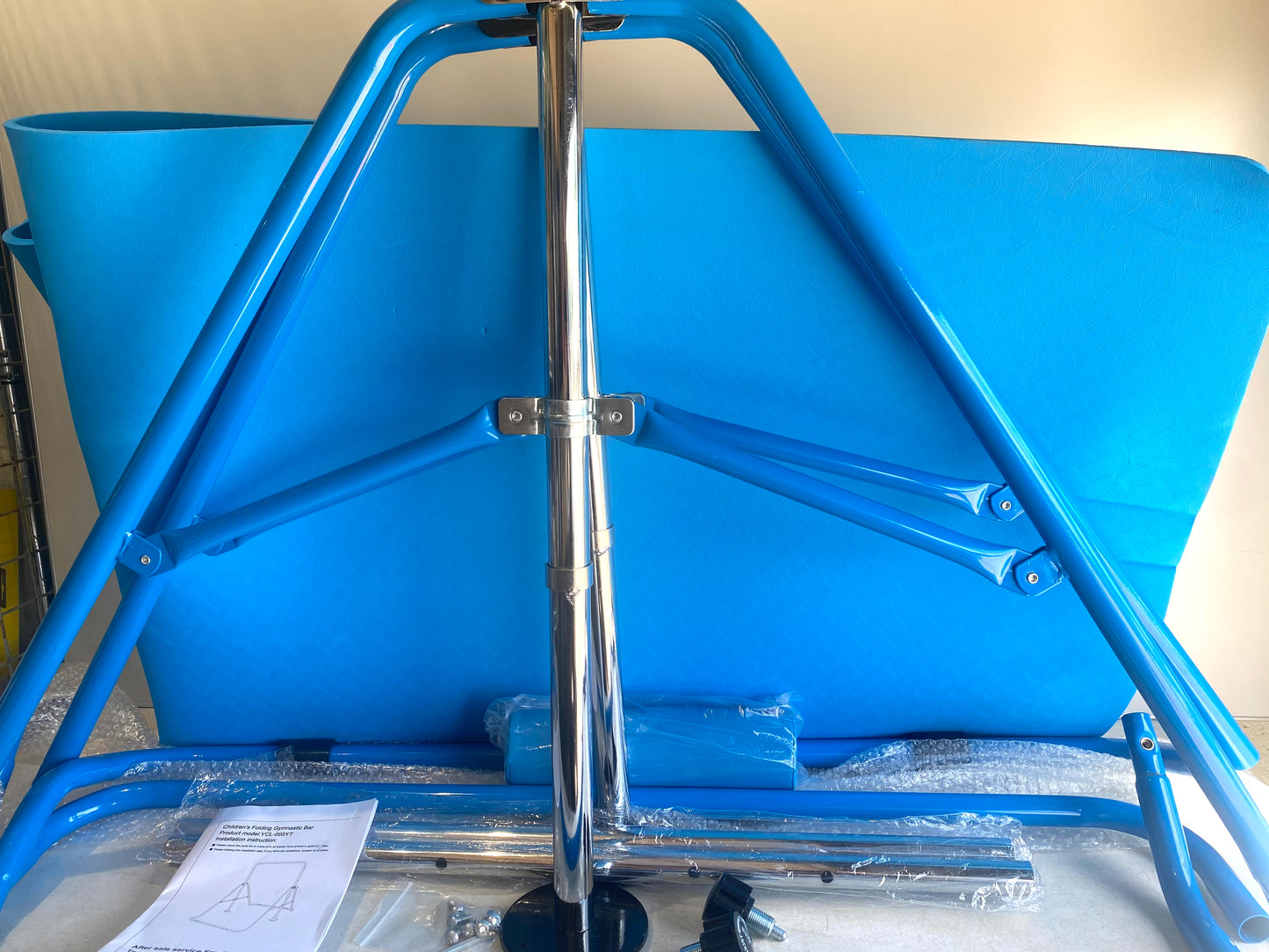 tepemccu Expandable, Adjustable & Folding Gymnastics Junior Training Bar For Kids, Blue