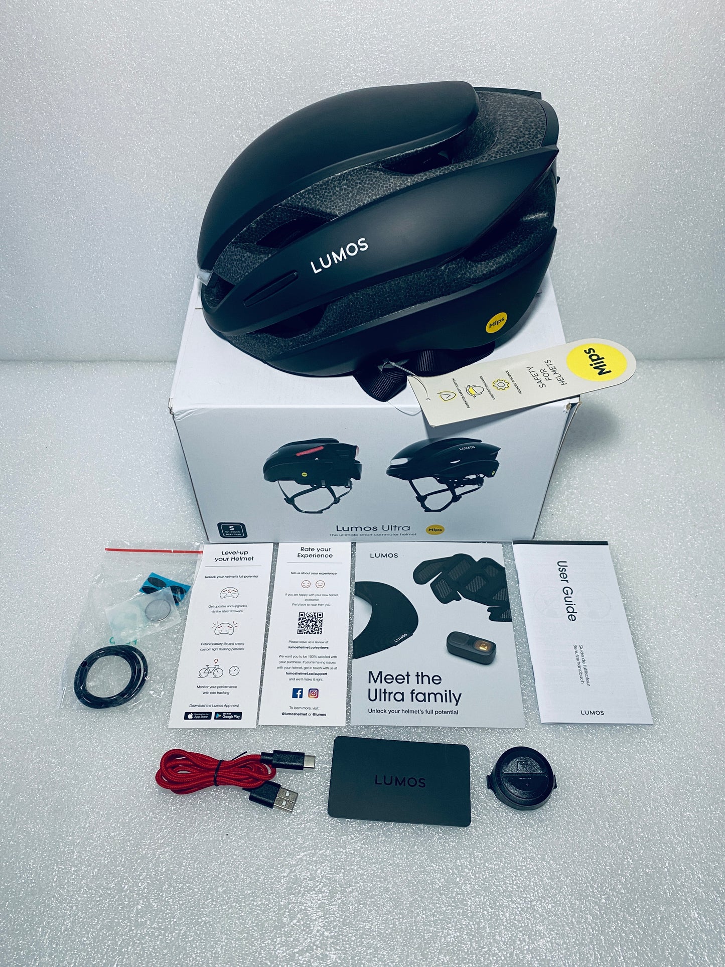 New Other Lumos Ultra Size Small Bluetooth Charcoal Black Smart Helmet With Mips & Remote, LHEUT3-M0-BK