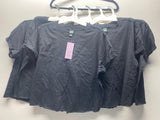Lot #299 - Lot of 6 - New Wild Fable Women's Short Sleeve Roll Cuff T-Shirt Size M in Black, Model-KGGRW