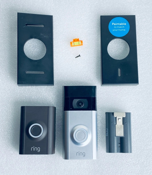 Ring Video Doorbell Second Generation Door Security Camera With Bronze/Silver Faceplates & Battery