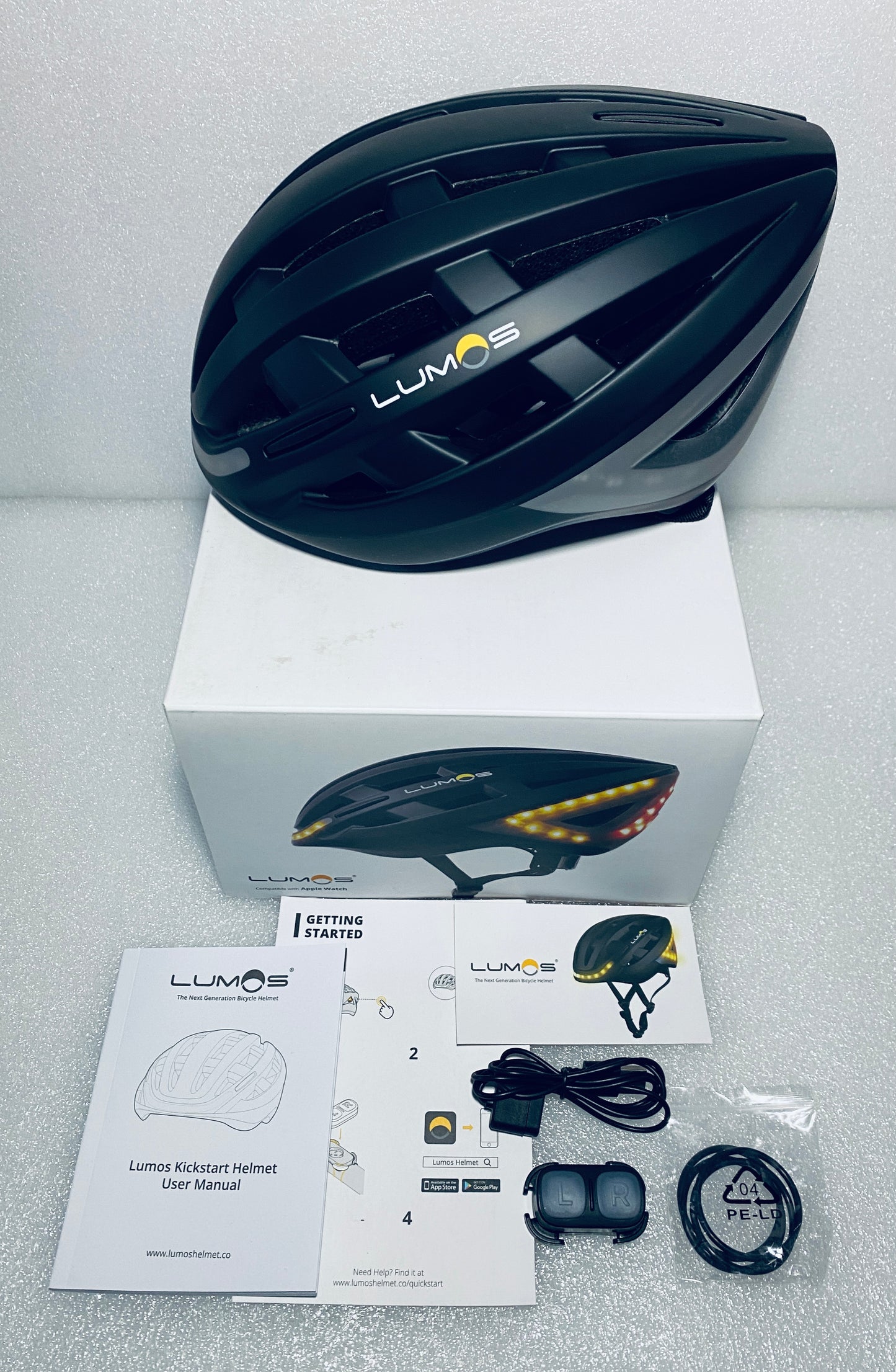 New Other Lumos Kickstart Size M/L Bluetooth Charcoal Black Smart Helmet With Remote, LHEKSBK15-A1