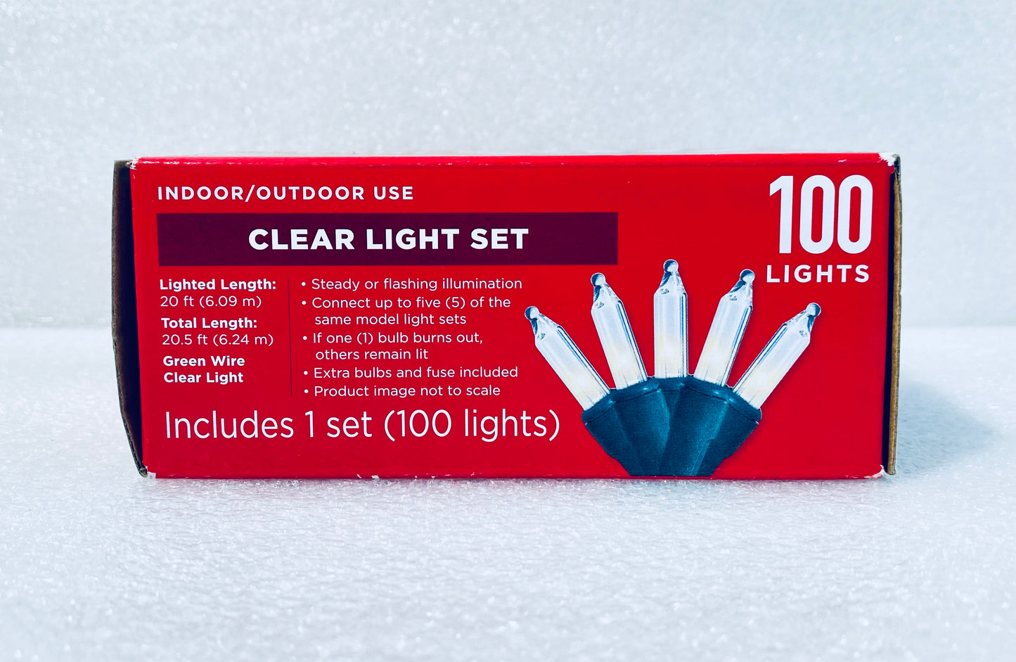 NEW MAKE THE SEASON BRIGHT INDOOR/OUTDOOR 100CT CLEAR LIGHT SET