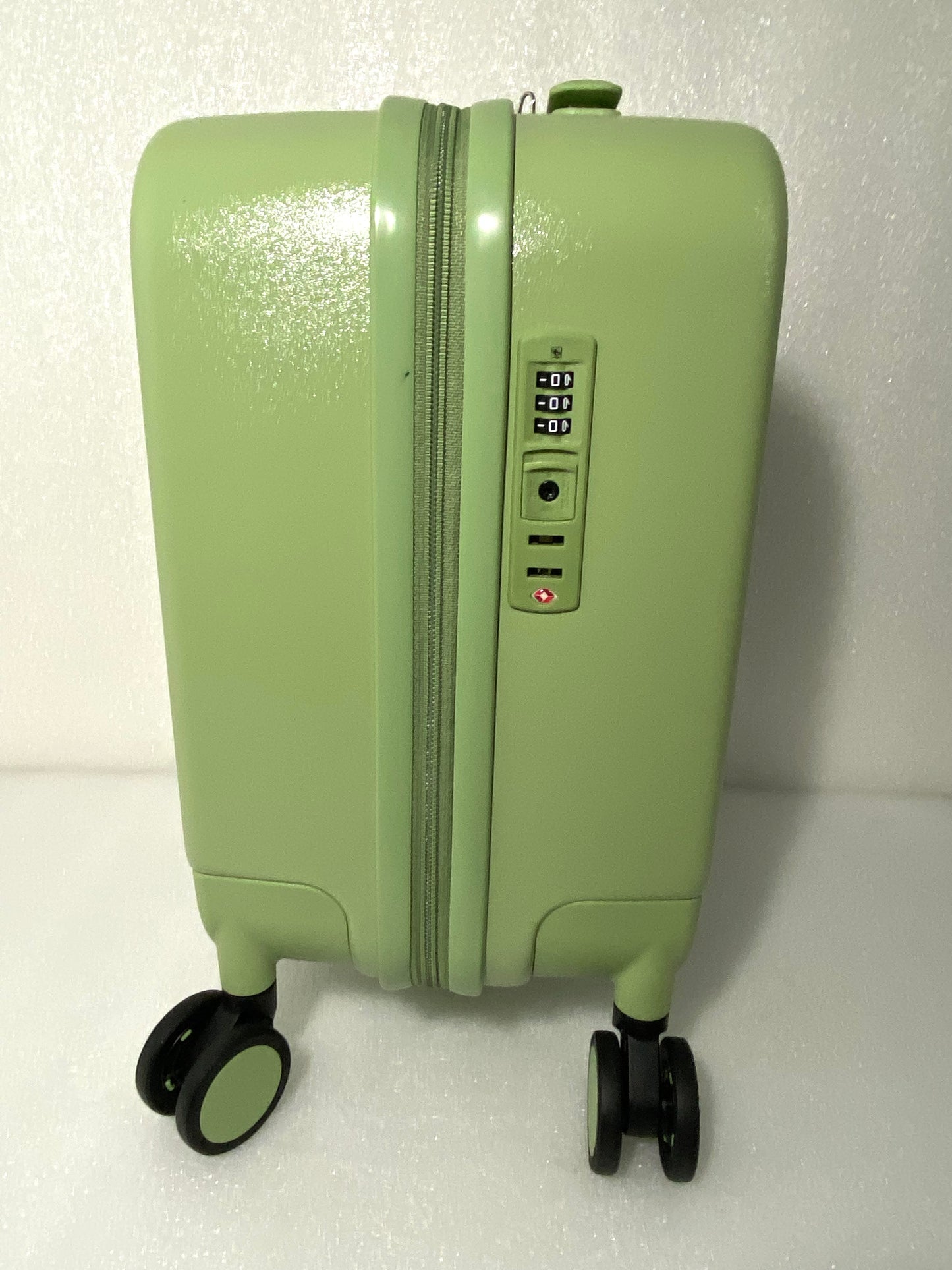 new Other Mixi 14” Hardshell Carry On Lightweight Avocado Green Rolling Suitcase, M9236