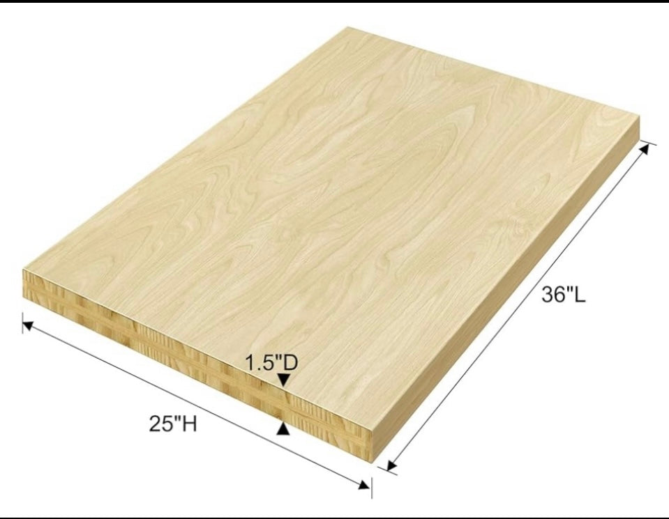 New LOVMOR Birch Solid Wood CounterTop Butcher Block, 36" L x 25" W x 1.5”