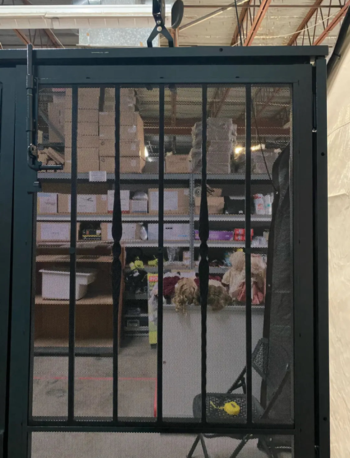 new Other 60in. x 80in. Cottage Rose Black Surface Mount Outswing Steel Security Double Door with Expanded Metal Screen