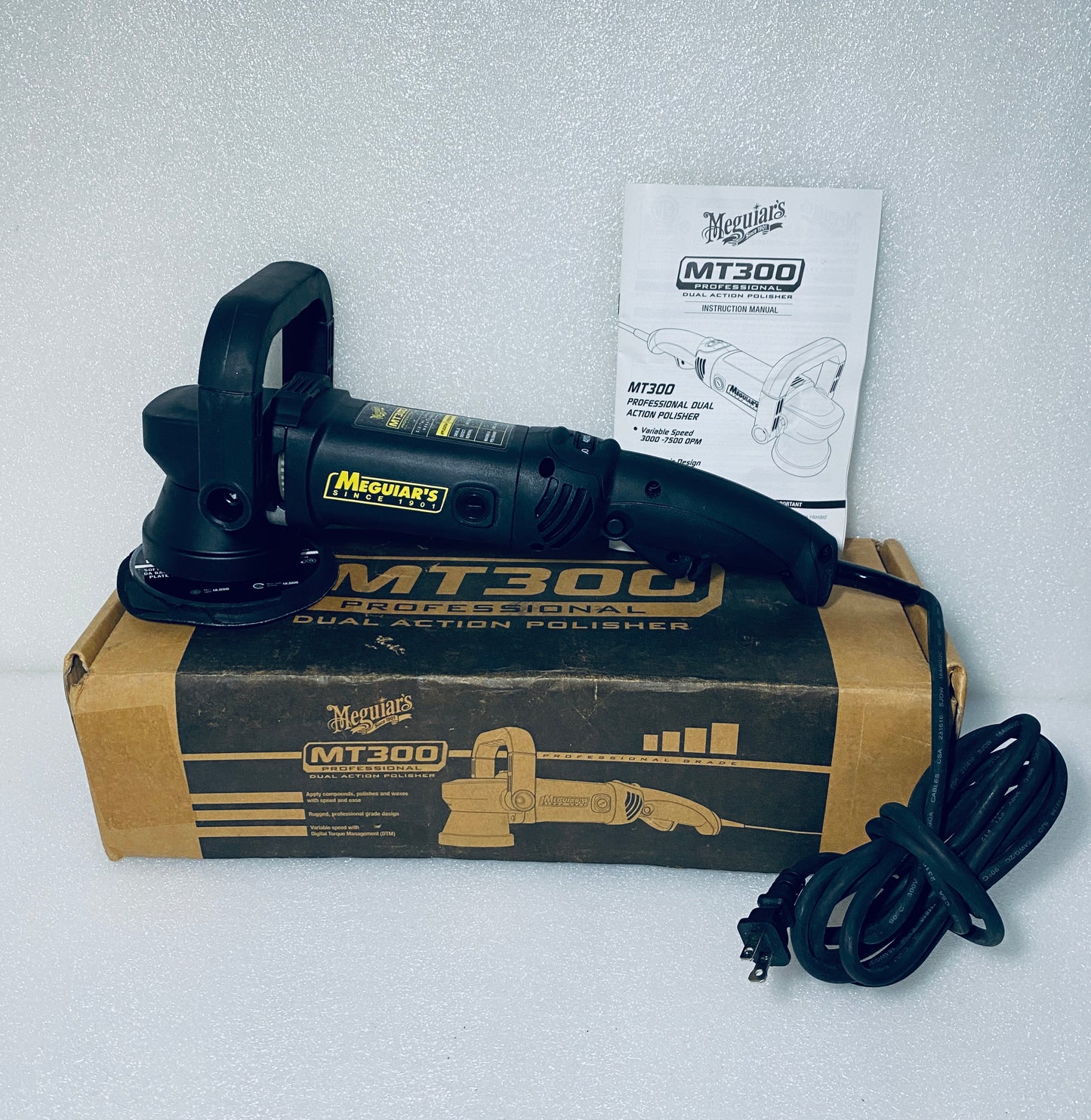 Meguiar's Professional Dual Action Black Polisher With Adjustable Speed Dail, MT300