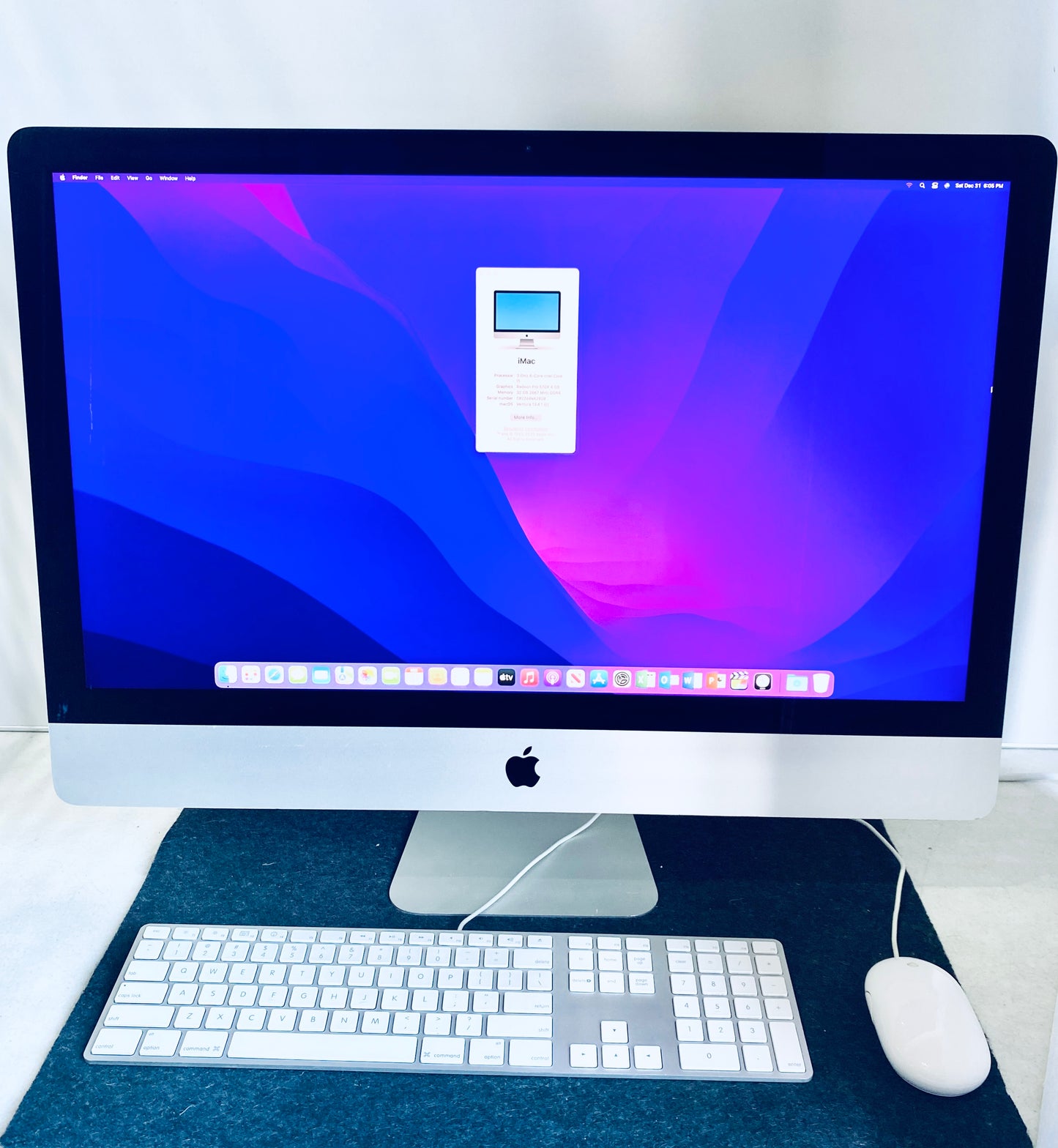 Apple iMac Slim 5K Retina 27” 2019 A2115 32GB 1.03TB Fusion Core I5 3GHz With Keyboard & Mouse Grade B