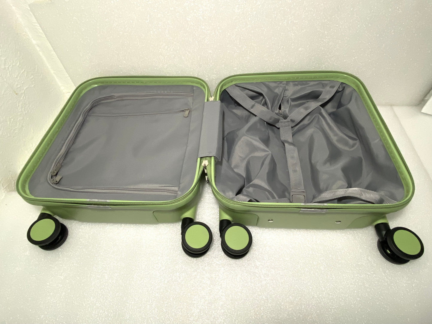 new Other Mixi 14” Hardshell Carry On Lightweight Avocado Green Rolling Suitcase, M9236