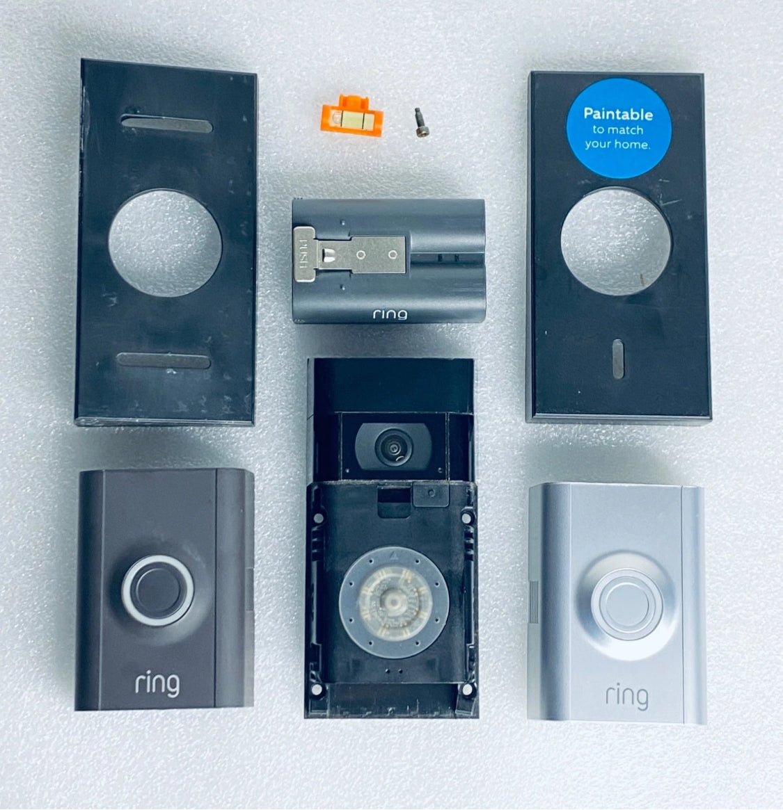 Ring Video Doorbell Second Generation Door Security Camera With Bronze/Silver Faceplates & Battery