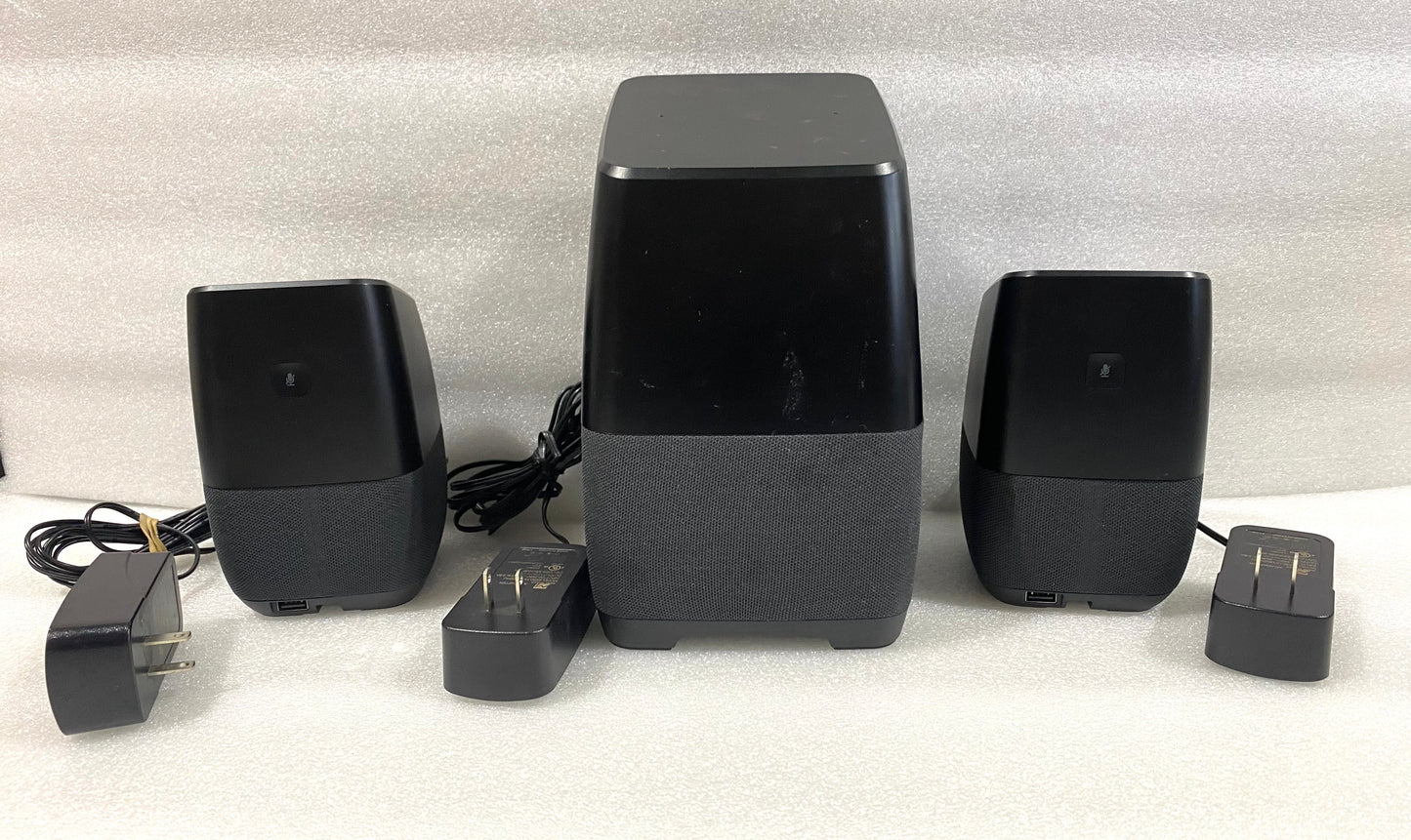 lot Of 3 - Insignia Voice, Voice-Activated Speakers with Google Assistant Built-In, NS-CSPGASP & NS-CSPGASP2