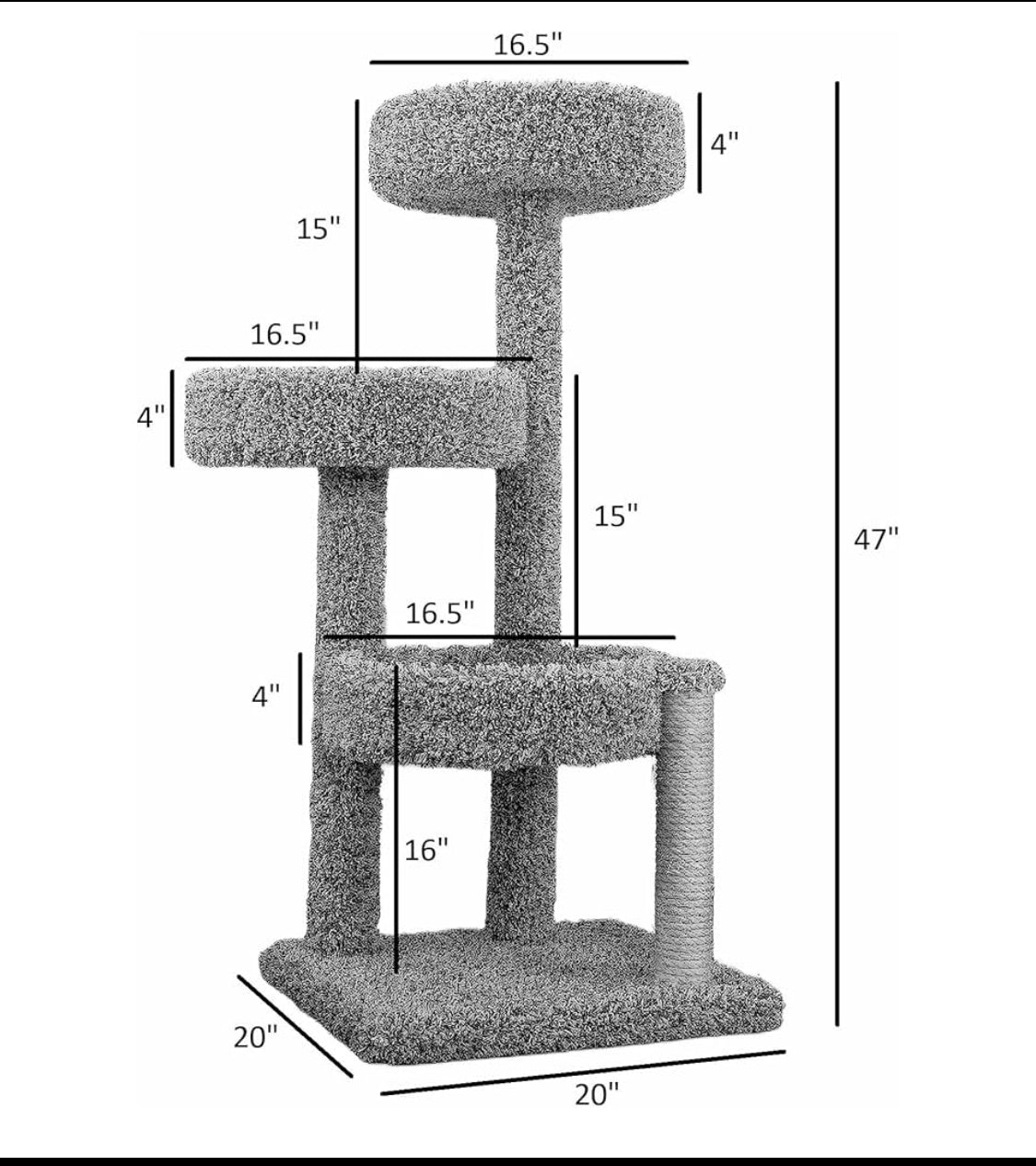 New Other Cat Condos Multi Level Cat Tree Condo, 47” x 26” x 24”