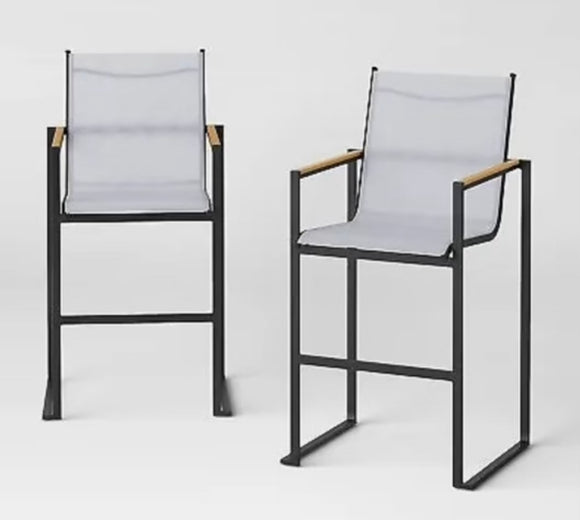 lot of 2 - New Project 62 Henning Patio Dining Bar Chairs