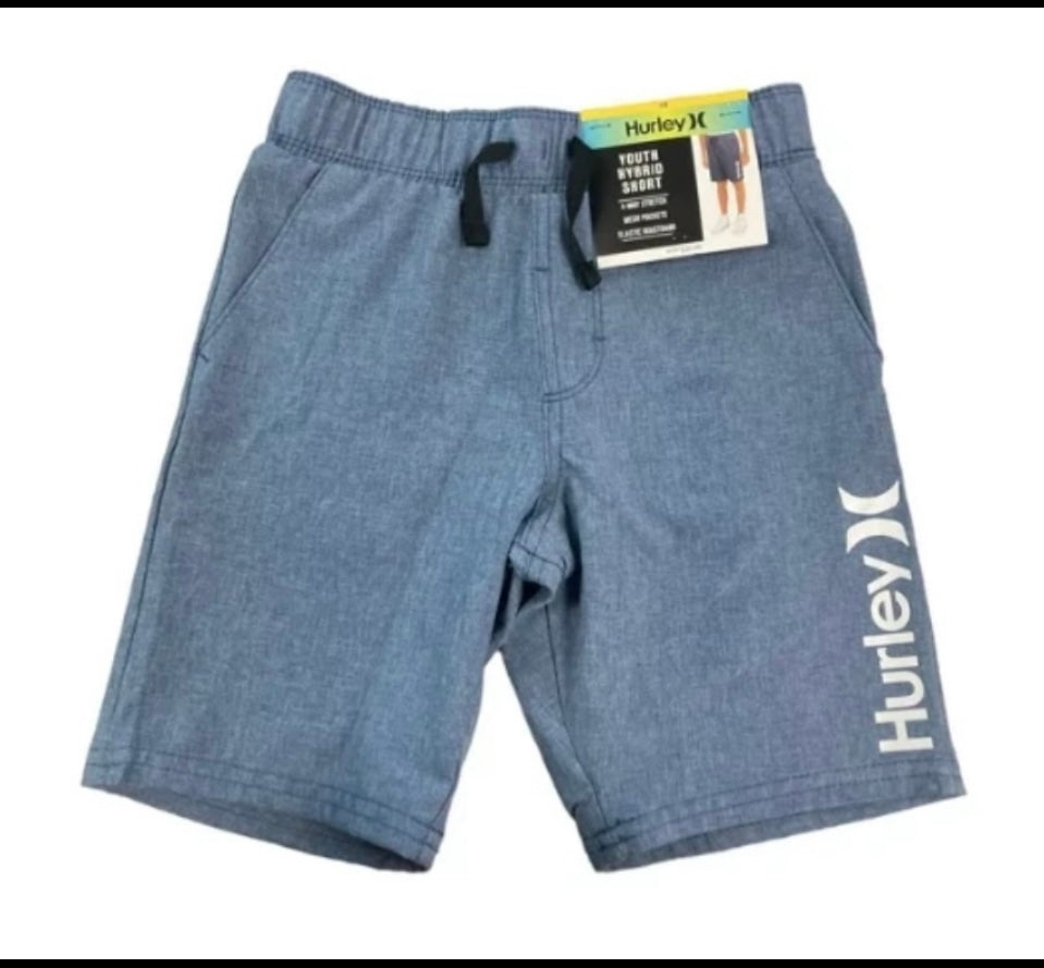 lot Of 2 New With Tags Hurley Boy's Youth Hybrid Pull On Shorts Navy, Size 14/16