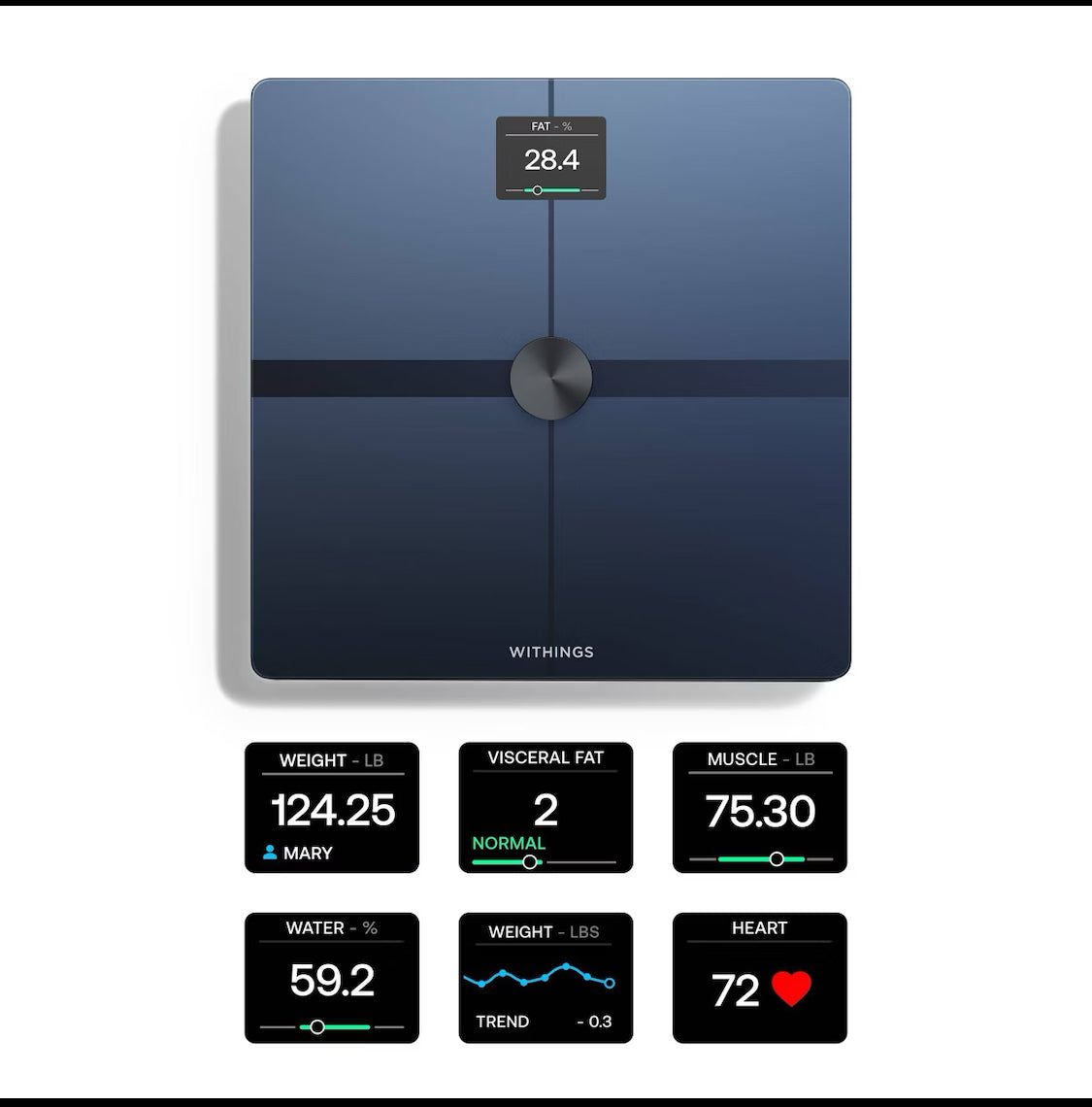 New Other Withings Body Digital Wi-Fi Smart Bathroom Scale With 398 lbs Capacity, Black