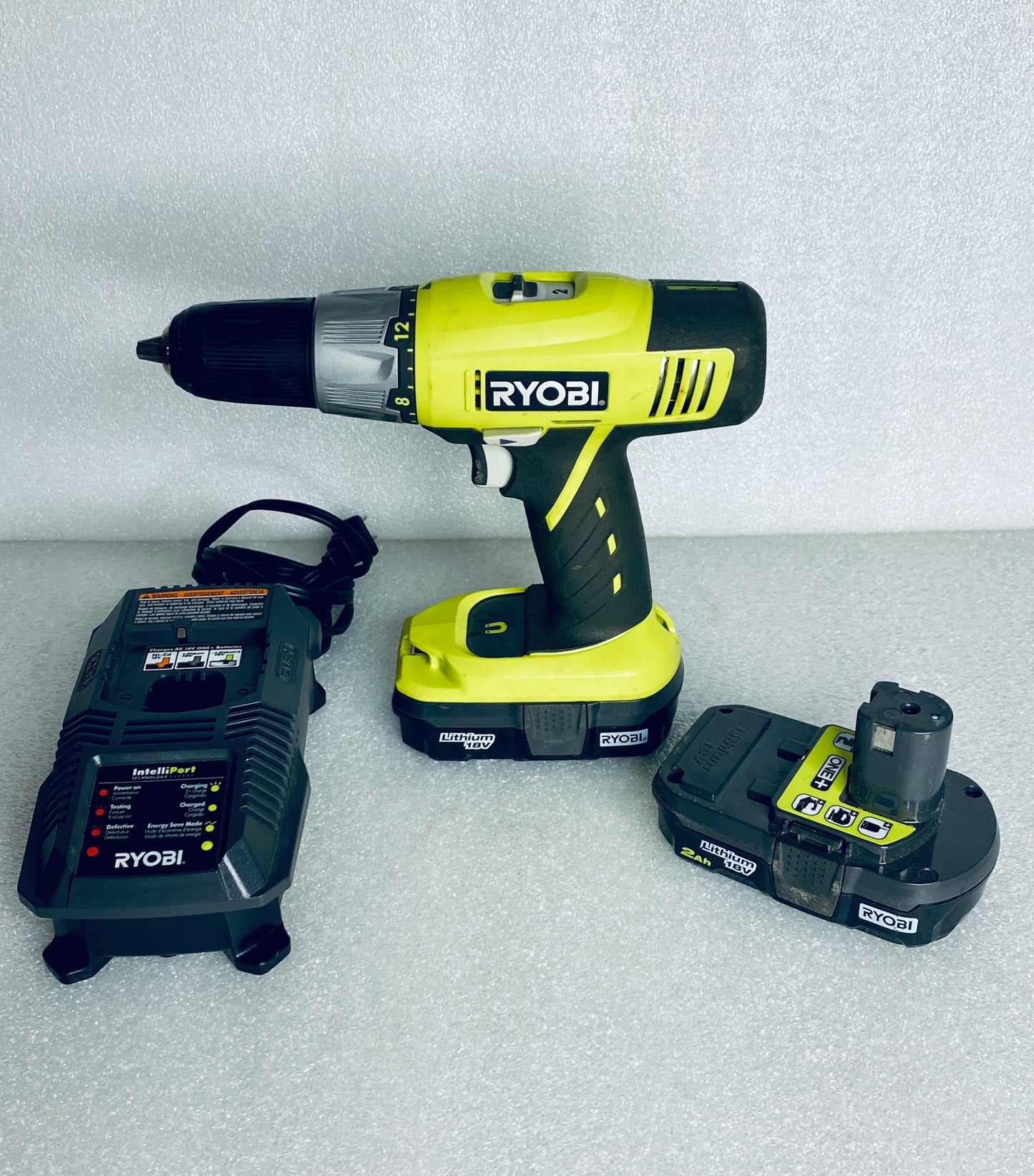 Lot Of 4 Ryobi 18V 1/2" Drill/Driver, Two Batteries & One Charger