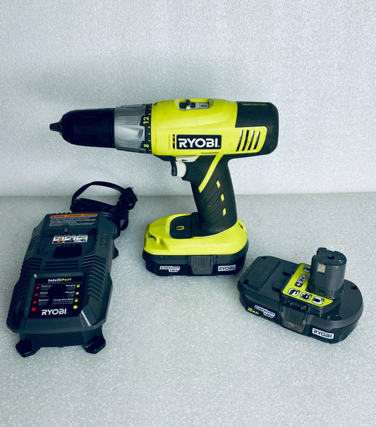 Lot Of 4 Ryobi 18V 1/2" Drill/Driver, Two Batteries & One Charger