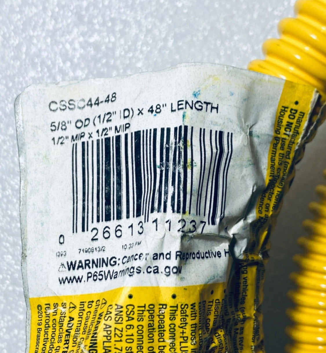 new Smart Choice 4' x 5/8" CTD Gas Connector 1/2M x 1/2M, 5304520140