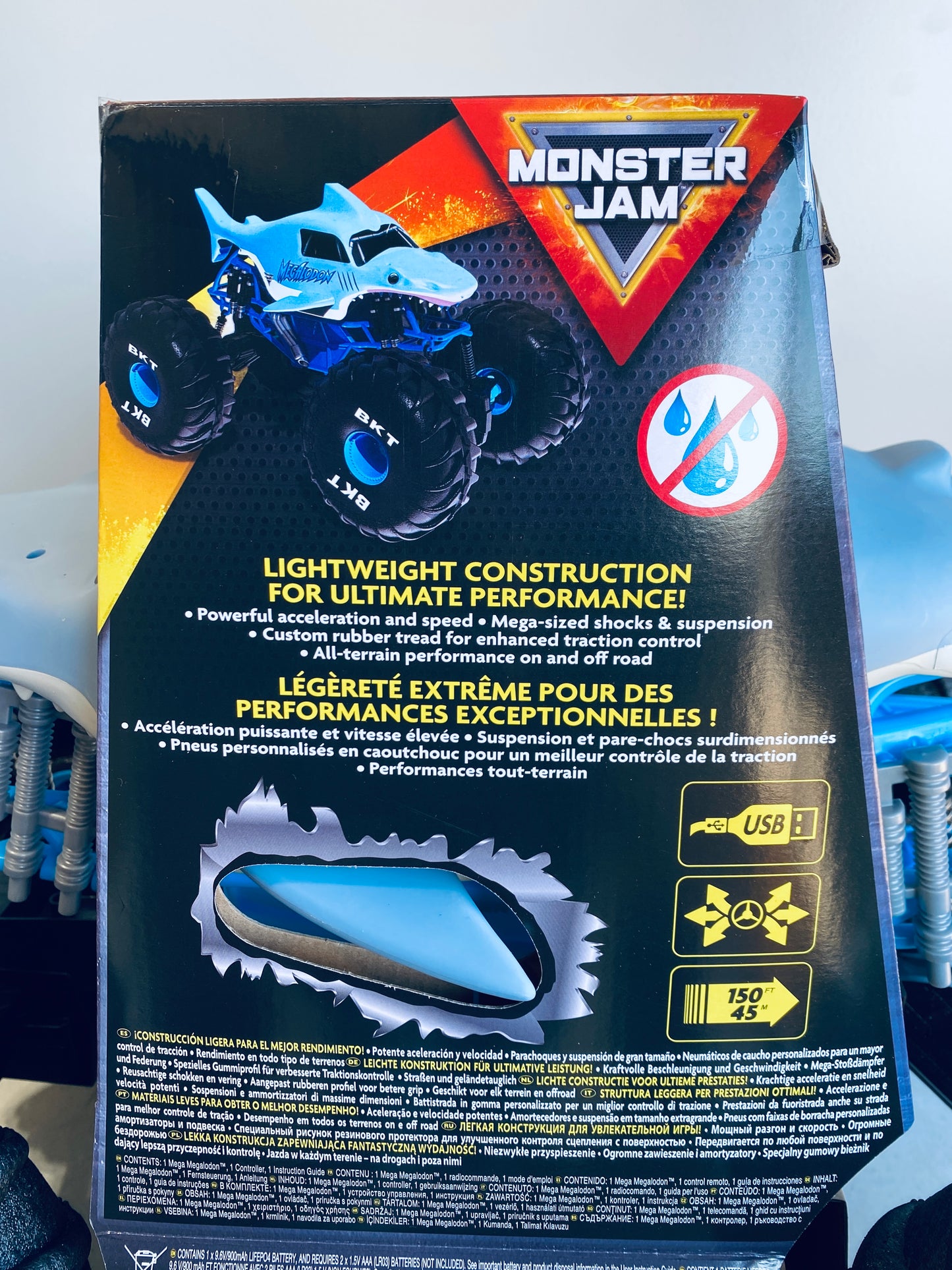 New Monster Jam Official Mega Megalodon RC All-Terrain Remote Control Monster Truck For Ages 4-14