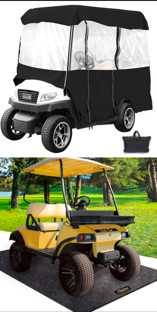 New Other Vevor Outdoor Universal Golf Cart Enclosure/Cover & Roykaw 9.18’ x 4.92’ Parking Mat